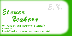 elemer neuherr business card